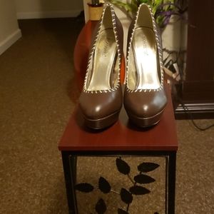 Brown high heel shoes